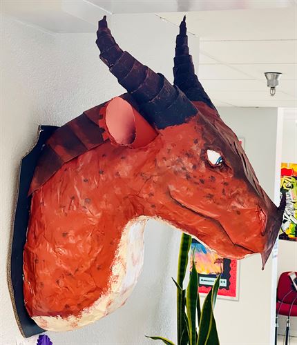 dragon head paper sculpture
